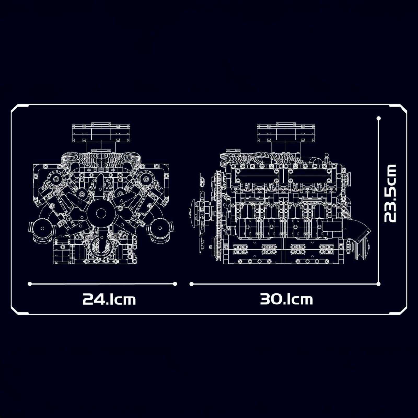 Mould King 10182 - Functional V8 Tank Engine - vue 10 | Power Blockz