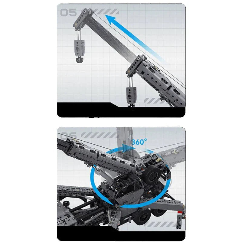 CaDa C6150 - Static Version - Armored Military Crane Truck - vue 6 | Power Blockz
