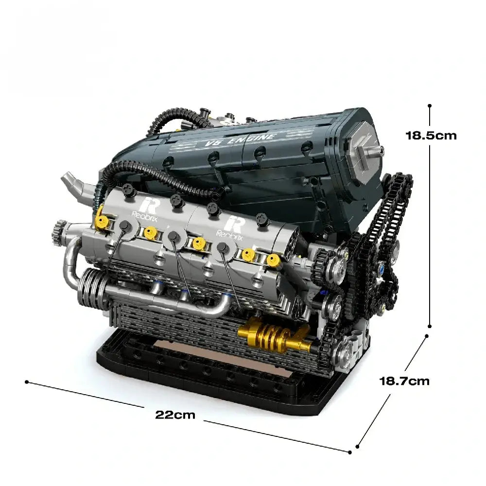 Reobrix 33013 - V6 Hybrid Technic Engine - vue 6 | Power Blockz