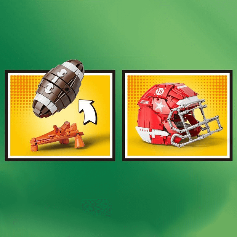 DK 80020 - US Football Helmet and Ball - vue 4 | Power Blockz