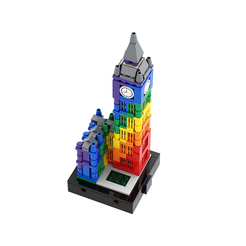 Power Blockz MOC-133916 - Colorful Big Ben II - vue 3 | Power Blockz