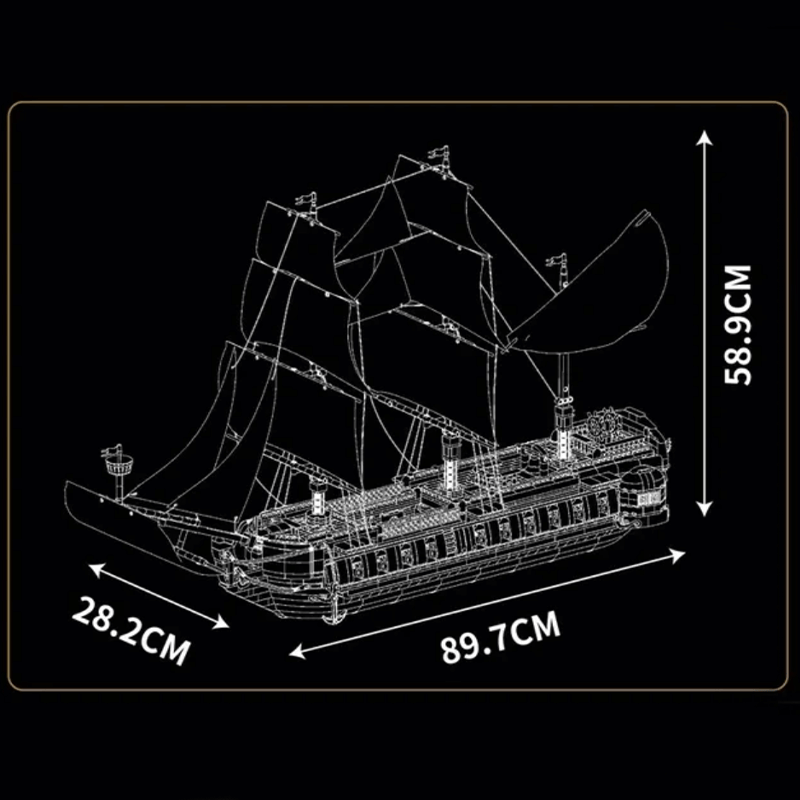 Mould King 13192 - Classic Sailing Ship Explorer - vue 6 | Power Blockz