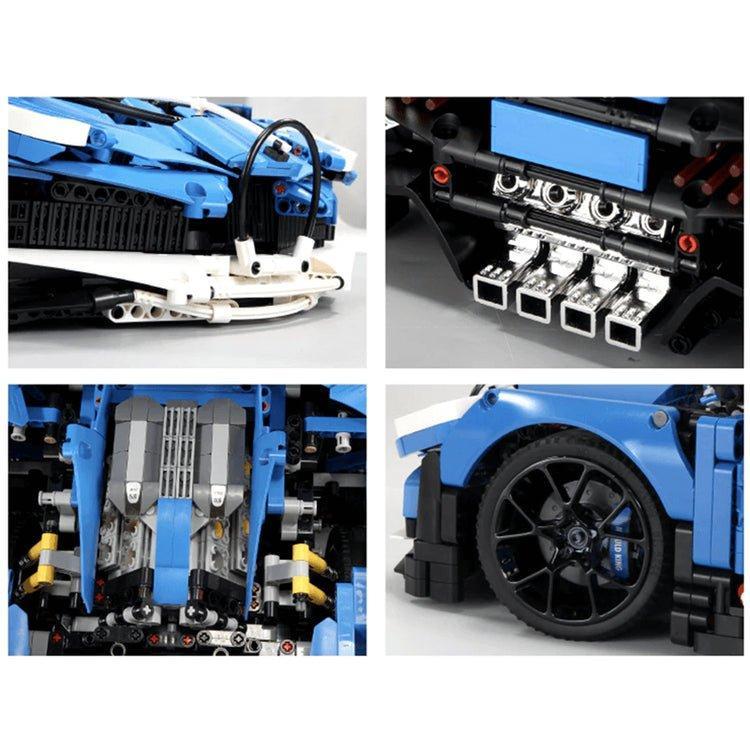 Mould King 13125 - Aerodynamic W16 Chiron Hyper Beast - vue 12 | Power Blockz