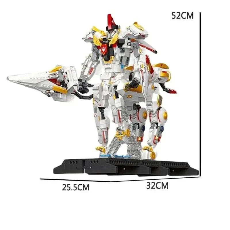 Deformation Silver Wing Cavalary Robot | 1389pcs - Deformation Silver Wing Cavalary Robot - vue 6 | Power Blockz
