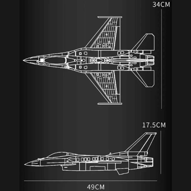 Reobrix 33027 - F16 Fighter Jet - vue 6 | Power Blockz