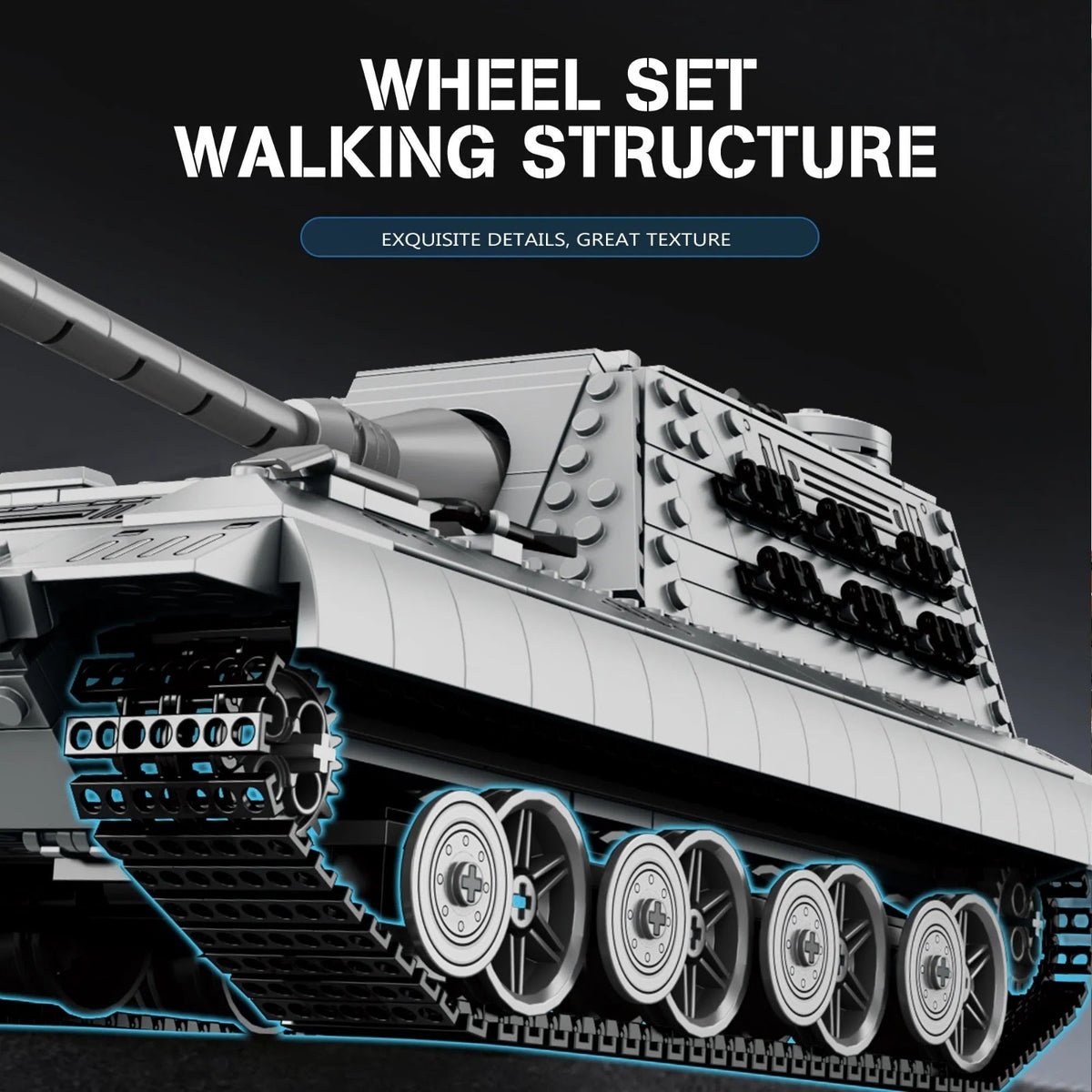 Reobrix 77037 - E100 Battle Tank - vue 8 | Power Blockz