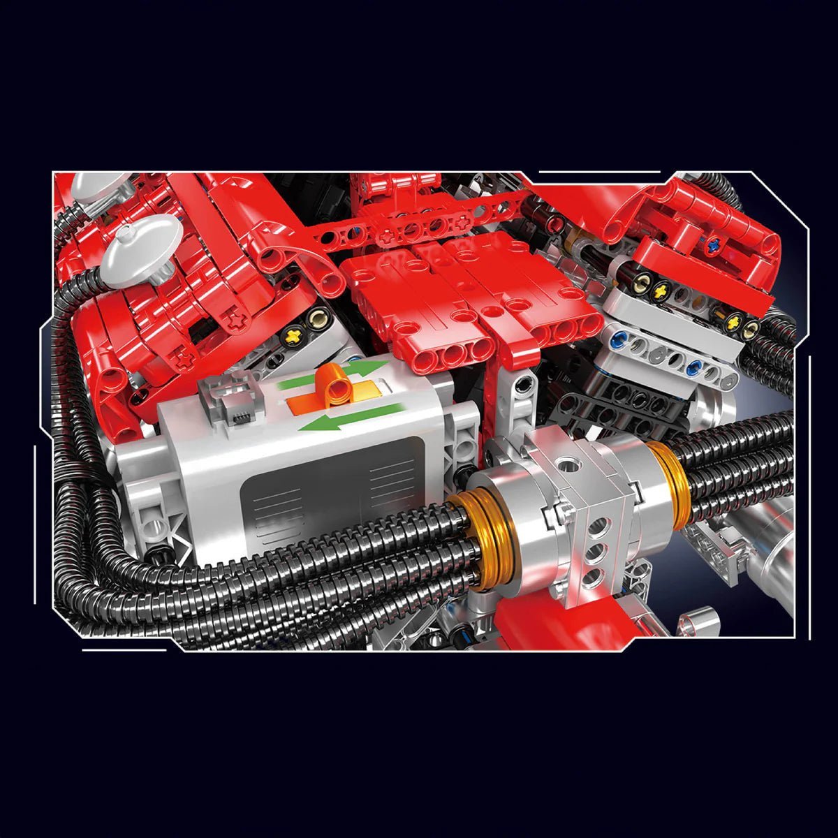 Mould King 10169 - Functional V12 Engine & Gearbox - vue 2 | Power Blockz