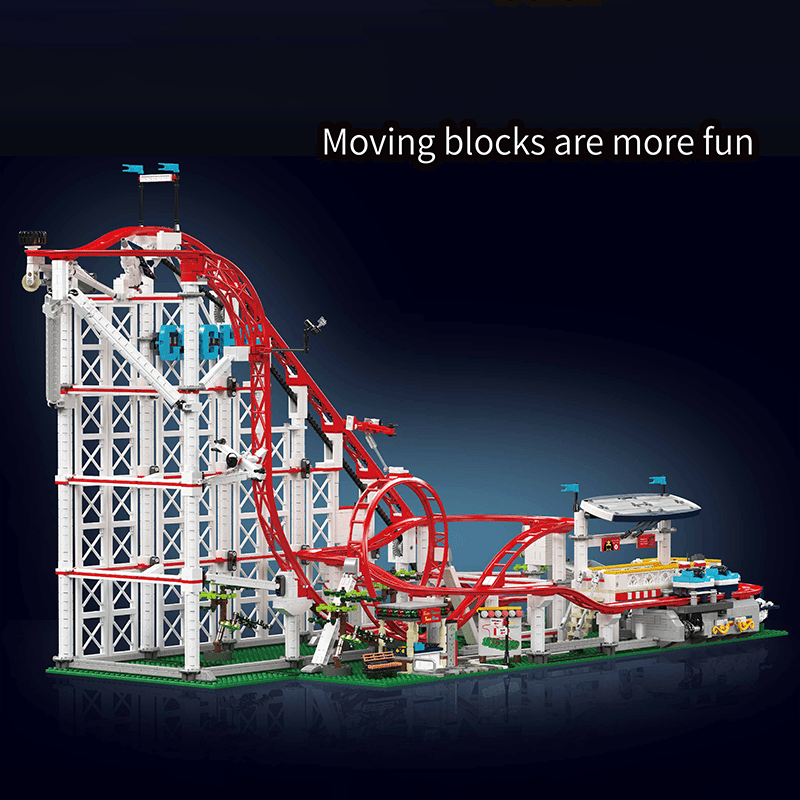 Mould King 11014 - Motorized Looping Roller Coaster - vue 2 | Power Blockz