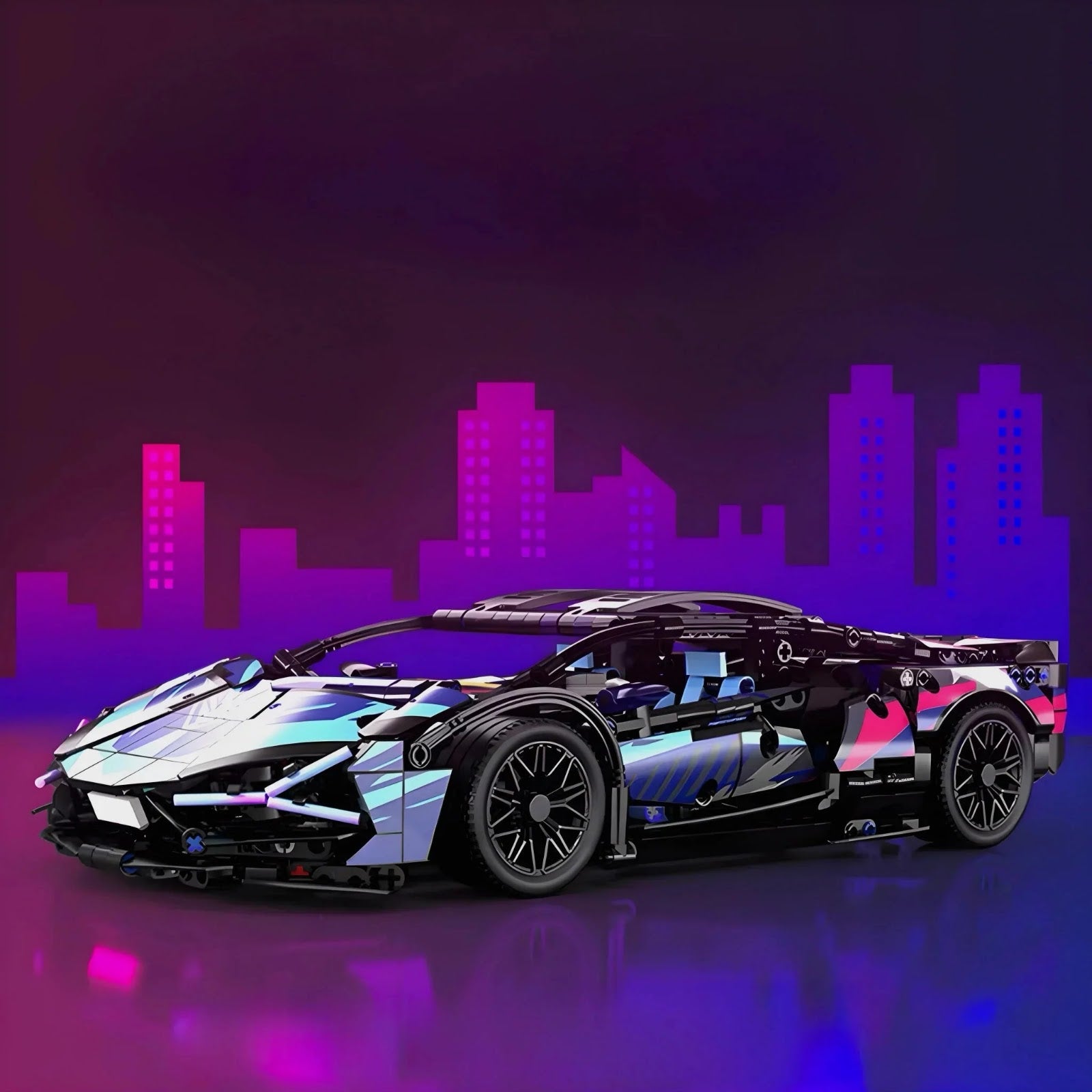 Power Blockz MK6002 - Cyberpunk Hybrid V12 Supercar - vue 3 | Power Blockz