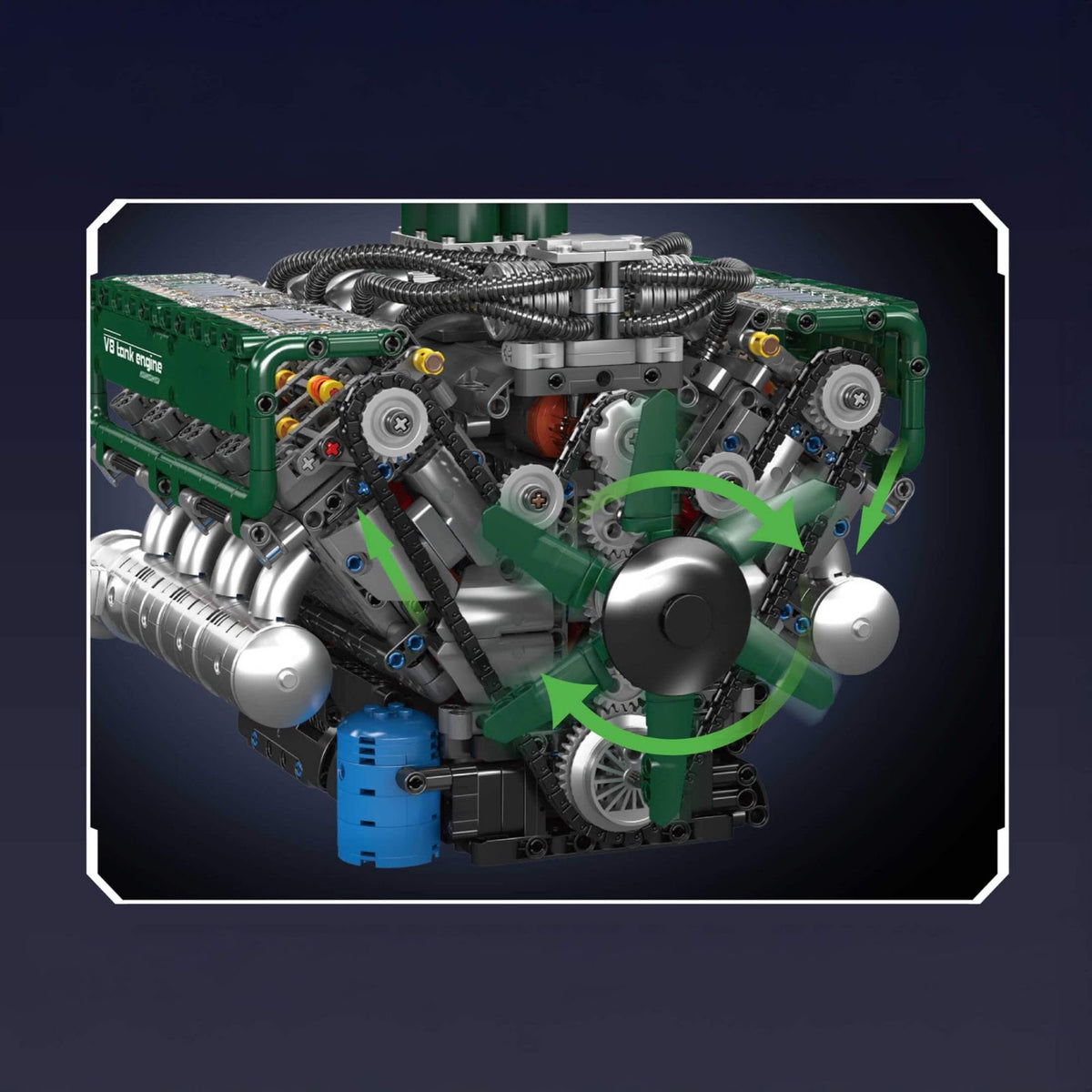 Mould King 10182 - Functional V8 Tank Engine - vue 8 | Power Blockz