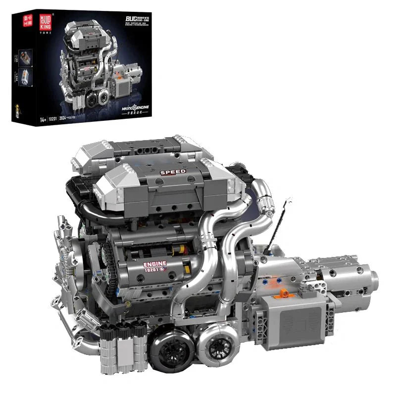 Mould King 10201 - W16 Engine & Transmission - vue 8 | Power Blockz