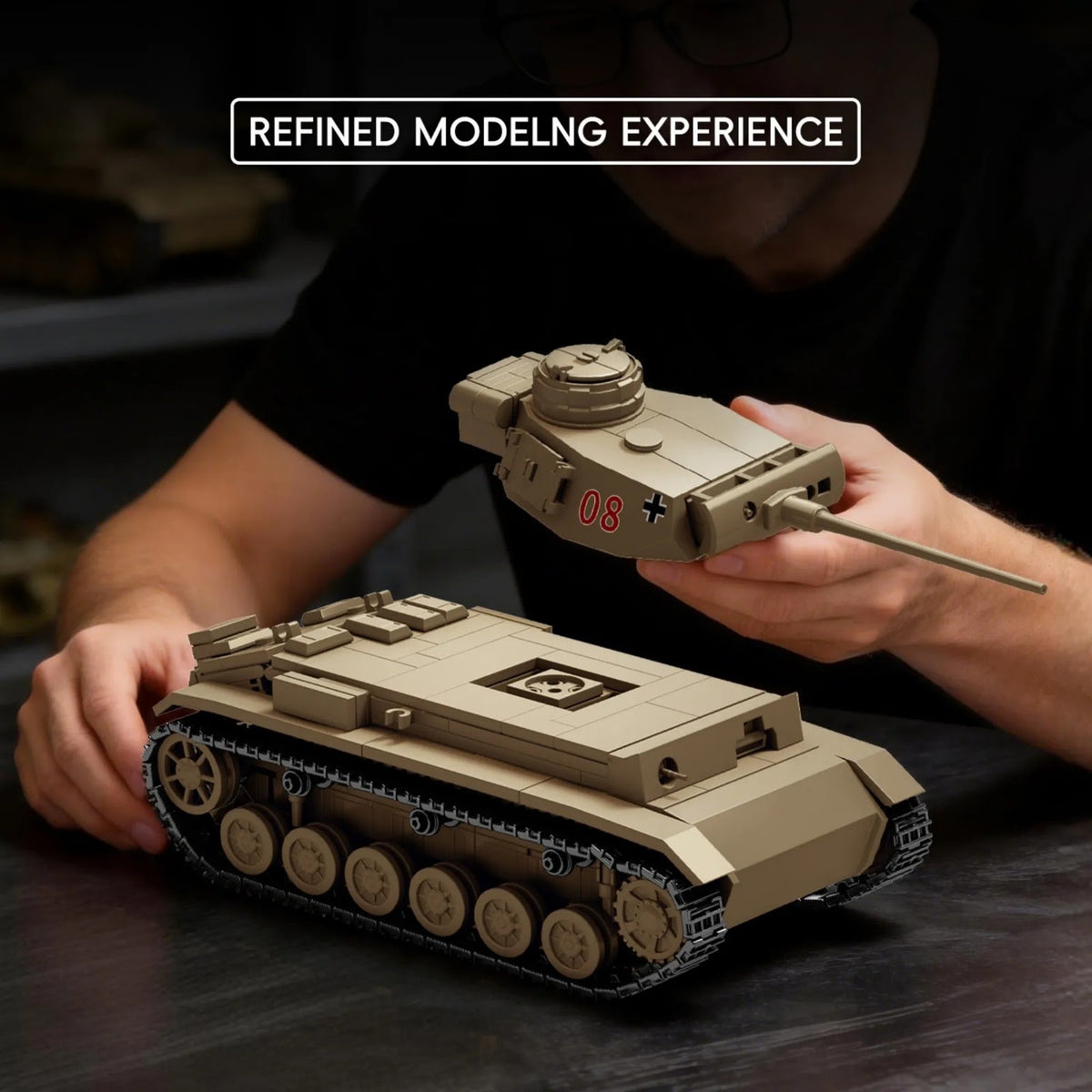 TK TWO TK9002 - Panzer III Battle Tank - vue 4 | Power Blockz