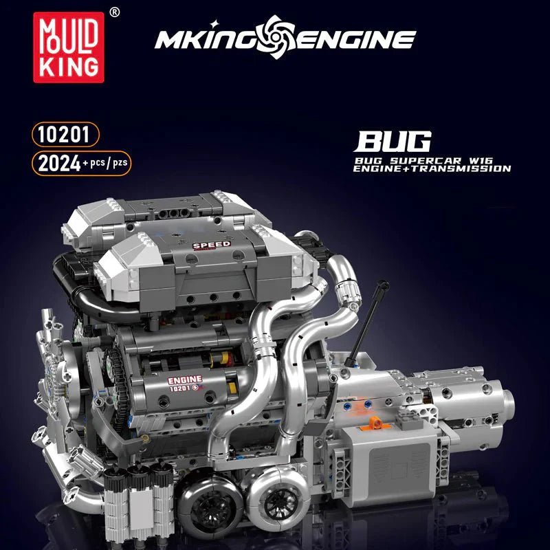 Mould King 10201 - W16 Engine & Transmission - vue 9 | Power Blockz