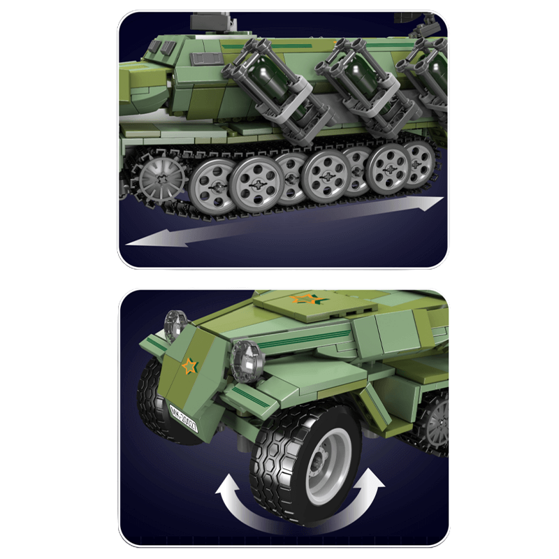 Mould King 20027 - KFZ 251 Half Track - vue 3 | Power Blockz