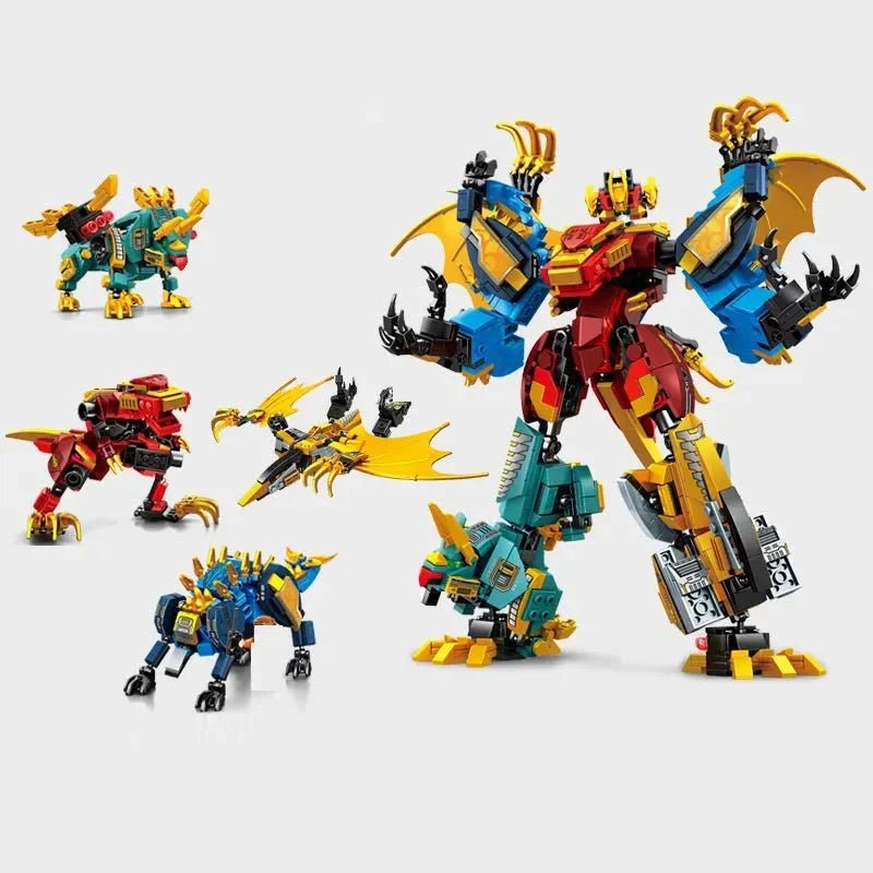 Sembo Dinosaur Mecha - Mecha Deformation Dinosaur Transformation - vue 5 | Power Blockz