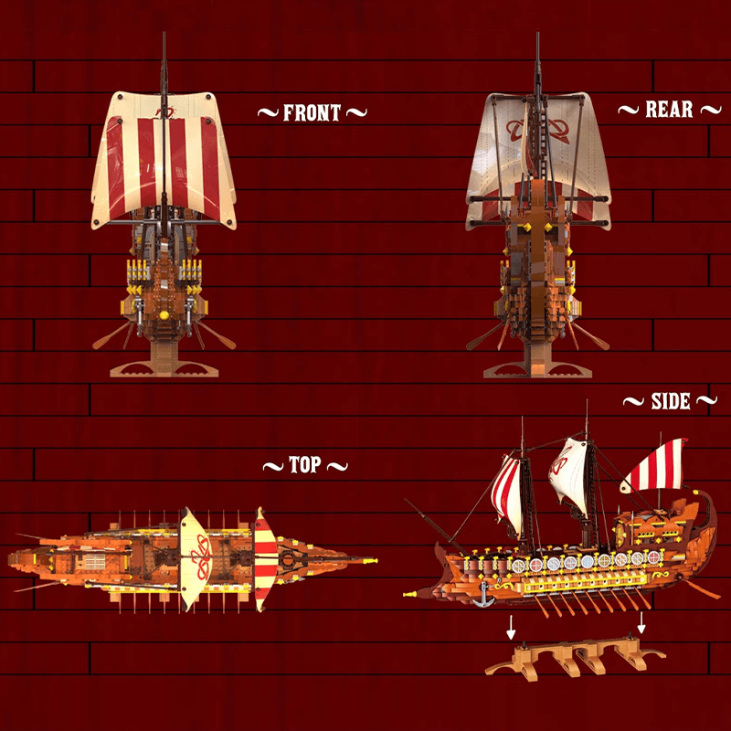 Baka 33303 - Ancient Viking Warship - vue 4 | Power Blockz