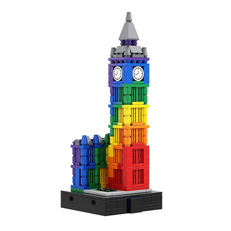 Power Blockz MOC-133916 - Colorful Big Ben II - vue 4 | Power Blockz