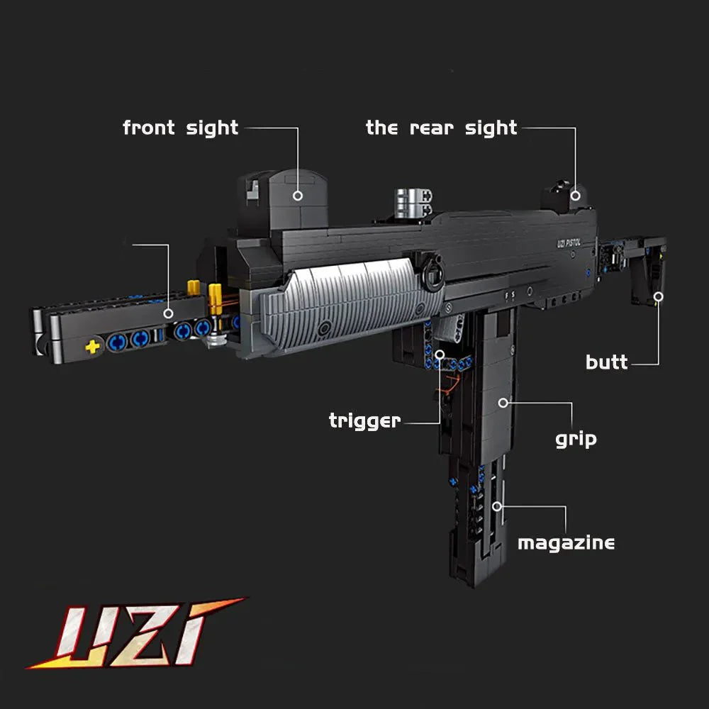 Jiestar 58021 - Tech UZI Sub Machine - vue 4 | Power Blockz