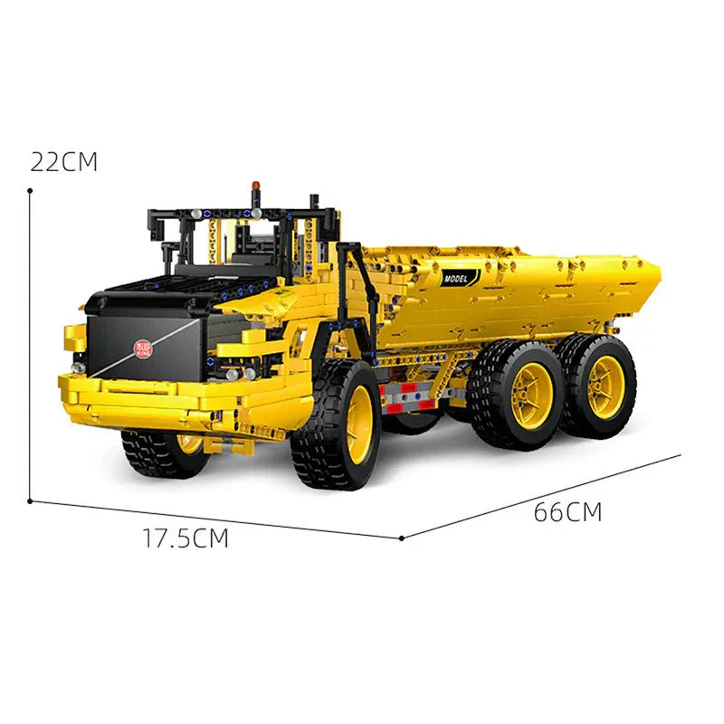 Mould King 17010S - RC Articulated Dump Truck - vue 4 | Power Blockz