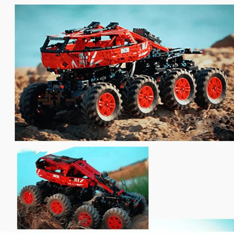 Mould King 18031 - Remote Controlled - Red - 8-Wheel Drive Off-Roader - vue 11 | Power Blockz