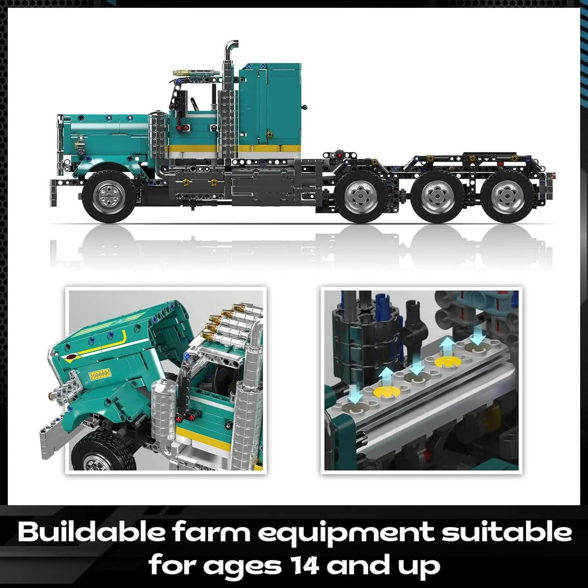 Mould King 13201 - Remote Controlled American Truck - vue 5 | Power Blockz