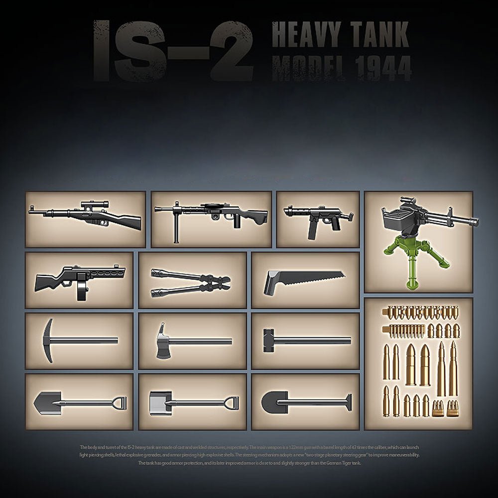 Quanguan 100249 - IS-2 heavy tank - vue 5 | Power Blockz