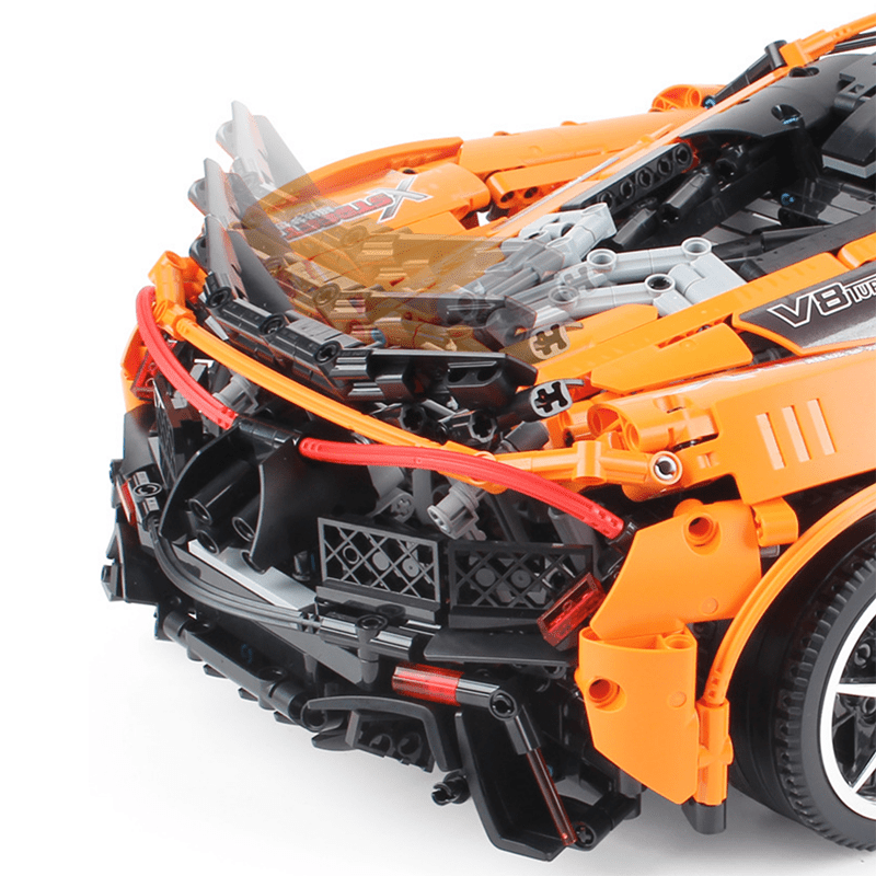 Mould King 13090S - Static Version - Orange Hybrid Hypercar P1 - vue 13 | Power Blockz