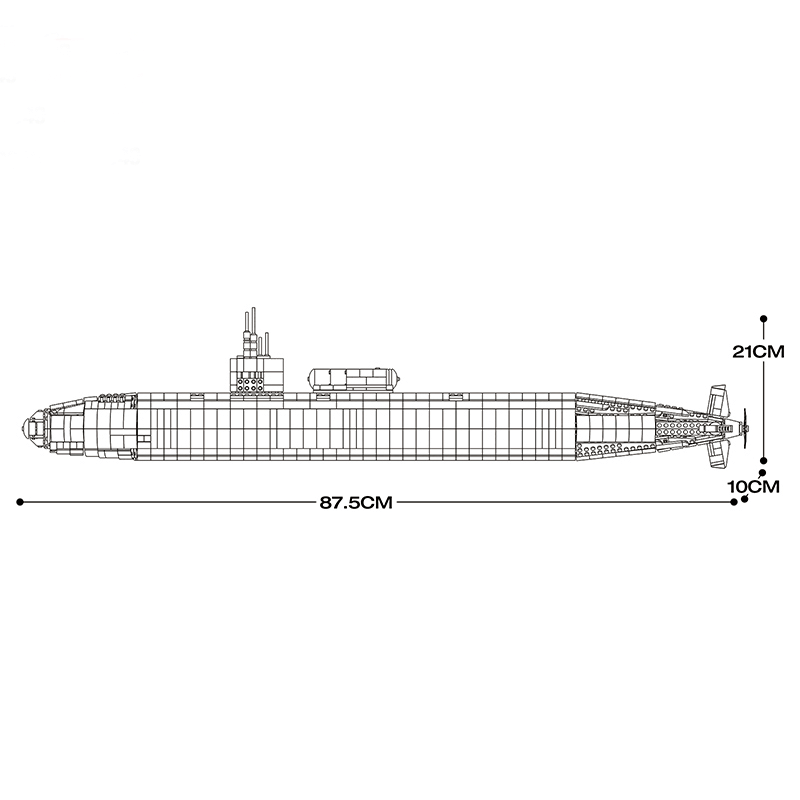 Reobrix 800 - Military Los Angeles-Class SSN Submarine - vue 7 | Power Blockz
