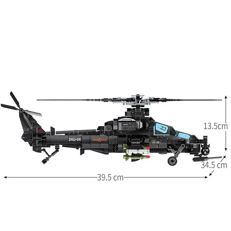 SEMBO 202119 - Z-10 Atack Helicopter - vue 4 | Power Blockz