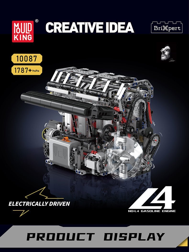 Mould King 10087 - Functional Inline 4-Cylinder L4 Gasoline - vue 7 | Power Blockz