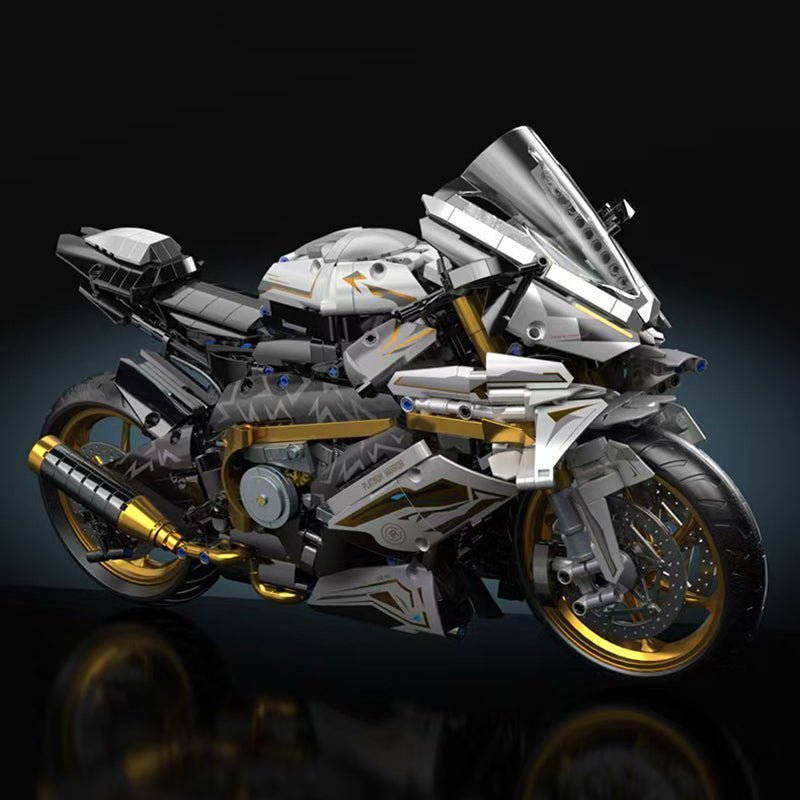 Toylinx 8805 - Gold Cyberpunk Superbike - vue 3 | Power Blockz
