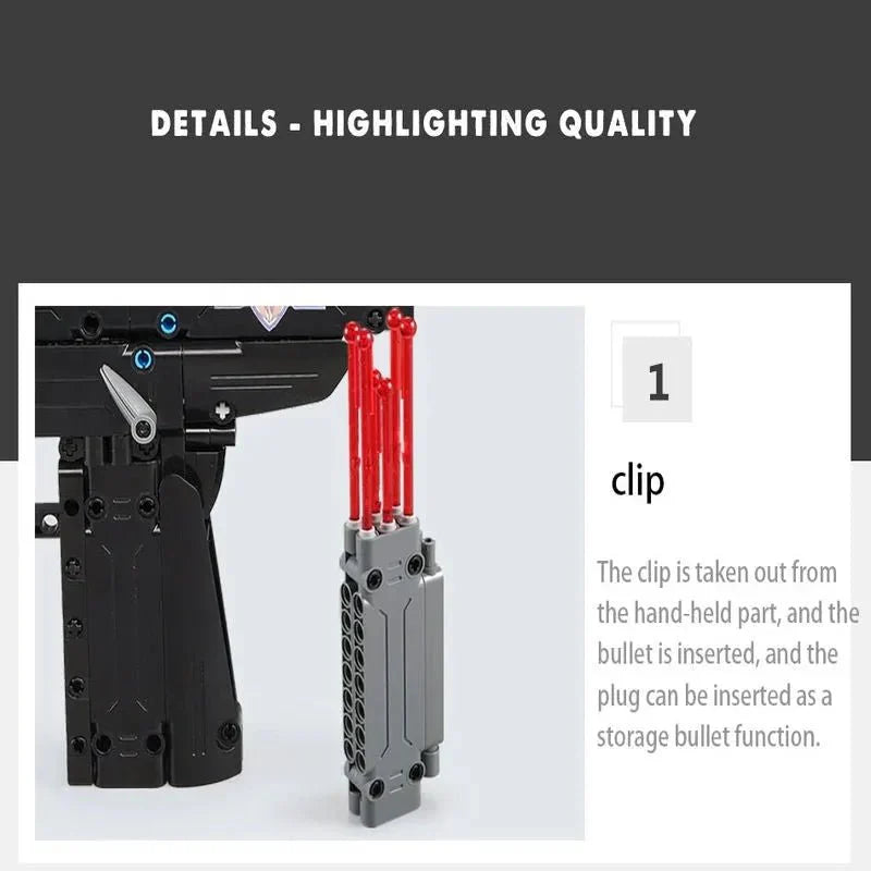 CaDa C81008W - Military UZI SMG - vue 5 | Power Blockz