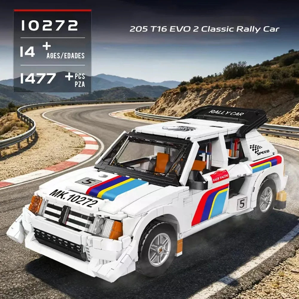 MouldKing 10272 - 205 T16 EVO2 Classic Rally - vue 2 | Power Blockz