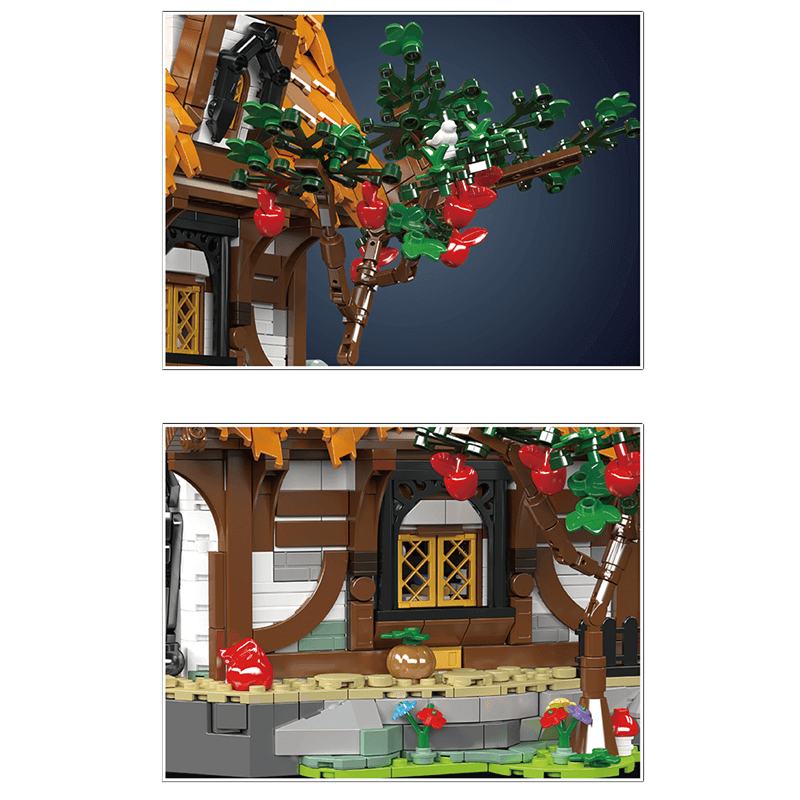 Mould King 16054 - Medieval Wooden Cabin - vue 6 | Power Blockz