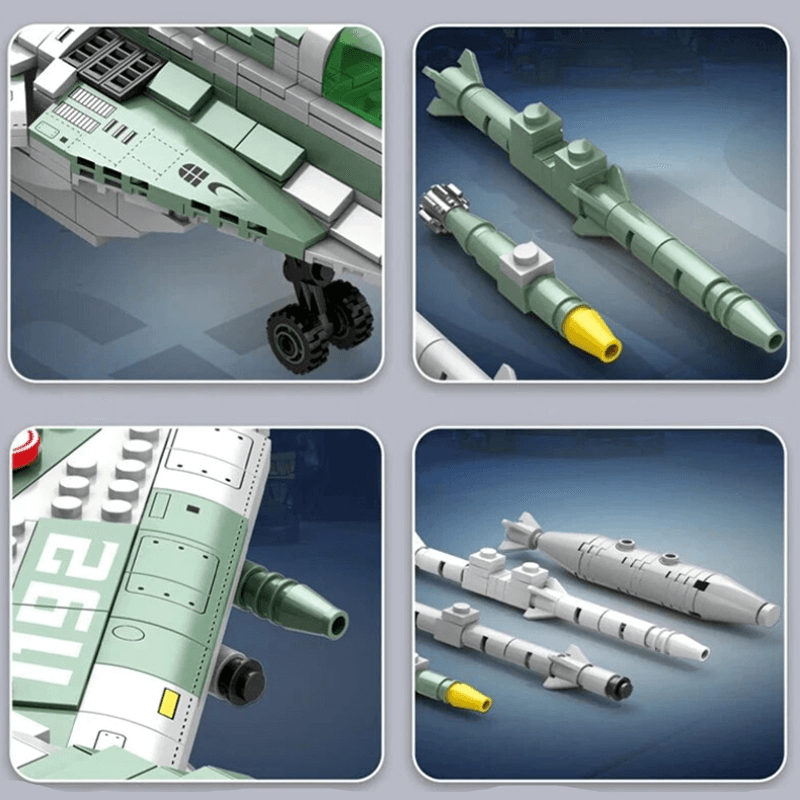Reobrix 33024 - MiG Gurevich MIG-29 Fighter - vue 3 | Power Blockz