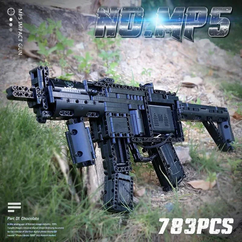 Mould King 14001 - Military Motorized MP5 SMG - vue 8 | Power Blockz
