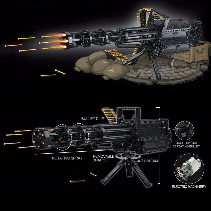 Qizhile 86001 - Motorized Military Gatling Cannon - vue 6 | Power Blockz