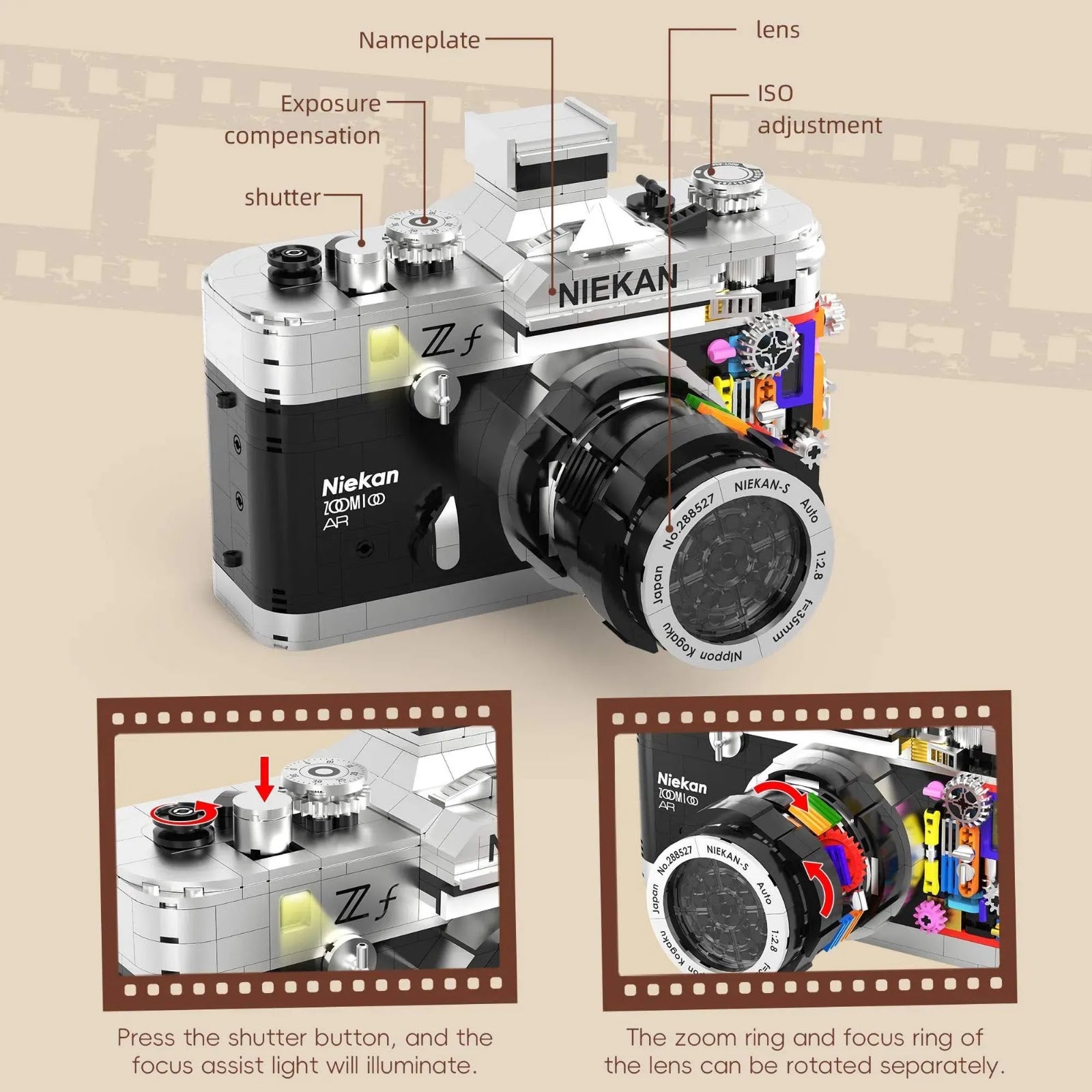 JQ1132 - Retro 35mm Film Camera - vue 6 | Power Blockz