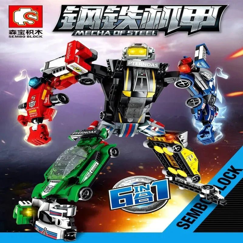 Mechanical Transformation Robot Racing Car Bricks Toy | 657pcs - Mechanical Transformation Robot Racing Car Bricks Toy - vue 9 | Power Blockz