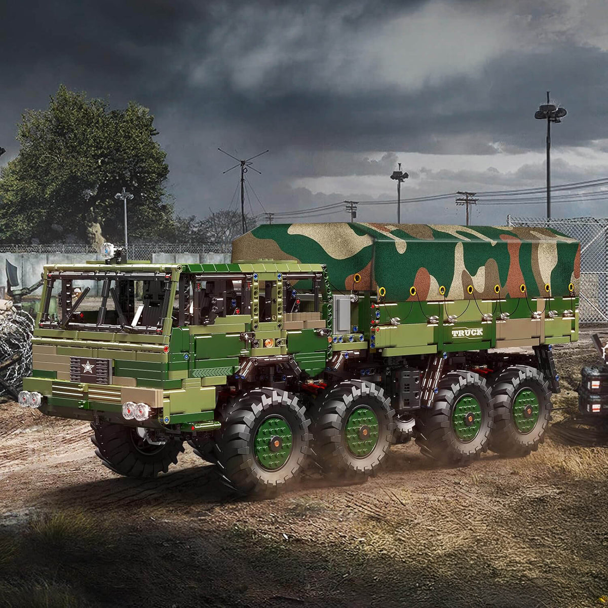 Mould King 20039 - RC 4x4 Military Hauler - vue 10 | Power Blockz