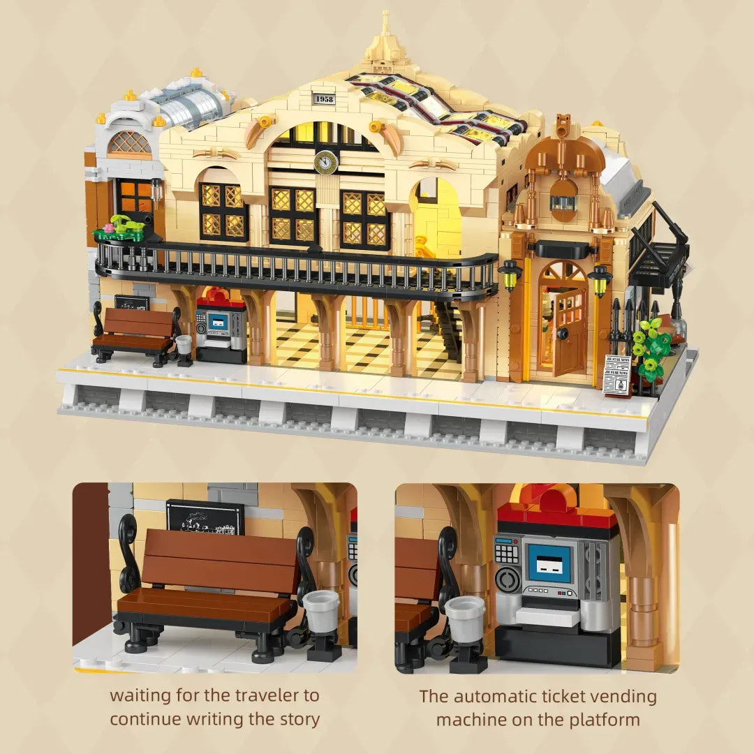 JIESTAR 89140 - The Vintage Steam Train Station - vue 7 | Power Blockz