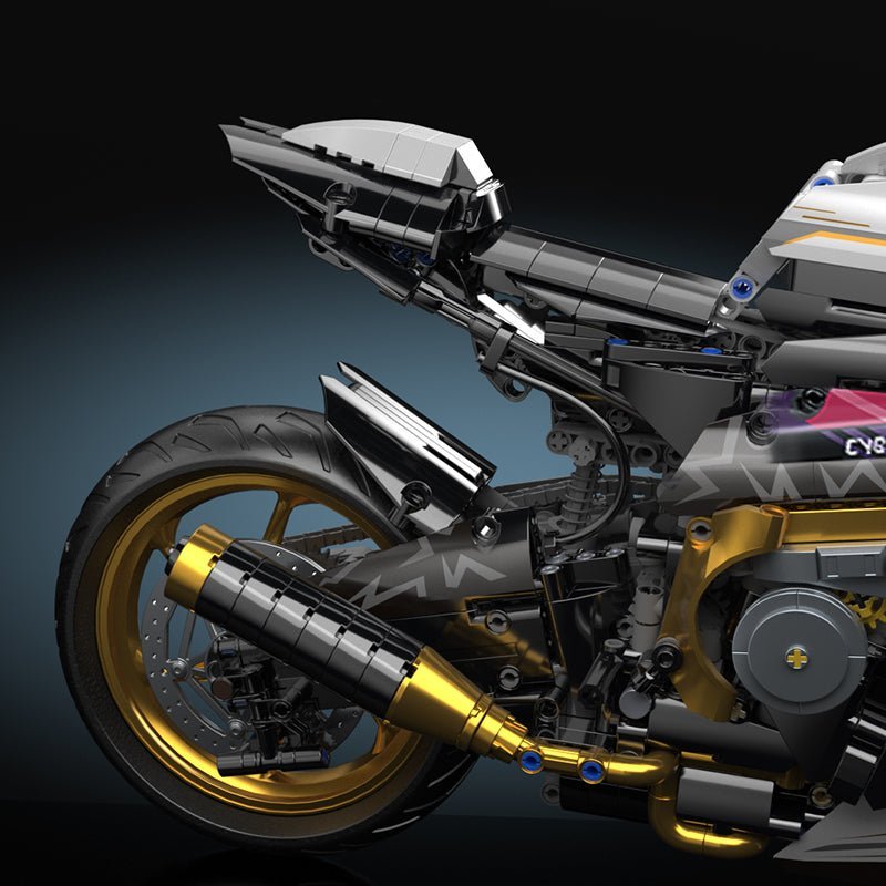 Toylinx 8805 - Gold Cyberpunk Superbike - vue 6 | Power Blockz