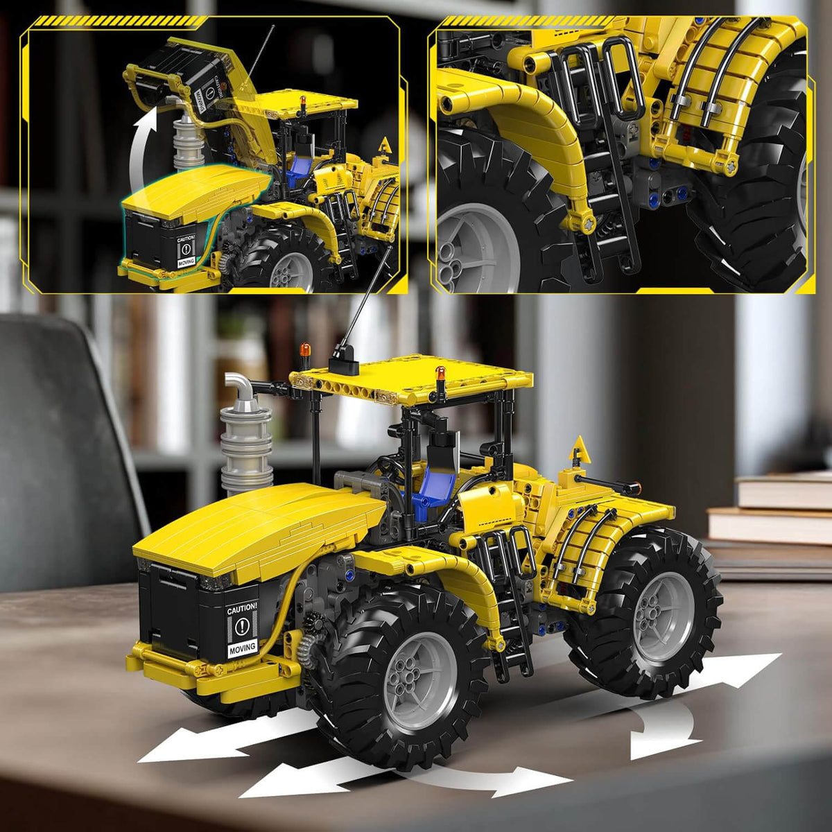 Mould King 17081 - Yellow Tractor Remote Control - vue 6 | Power Blockz
