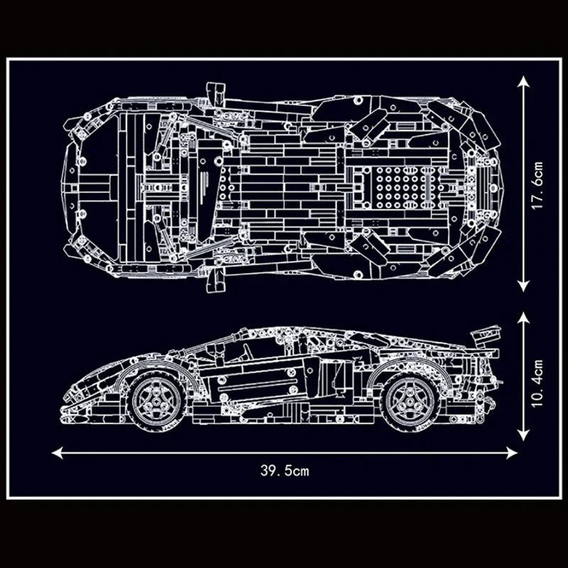 Mould King 13177 - V12 Track Edition Supercar - vue 6 | Power Blockz