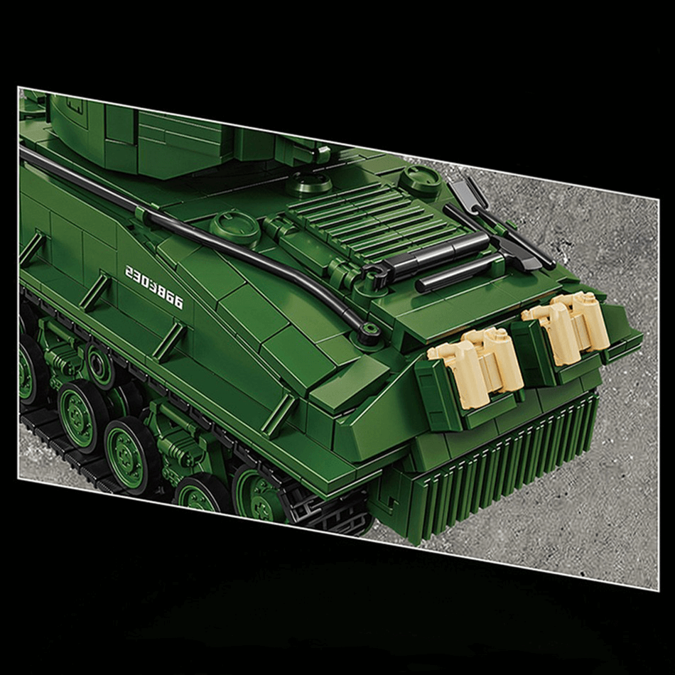 12GO 97010 - M4 Sherman Battle Tank - vue 13 | Power Blockz