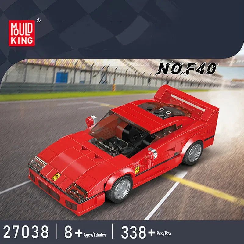 Mould King 27038 - Mini 80s Twin-Turbo F40 Supercar - vue 2 | Power Blockz