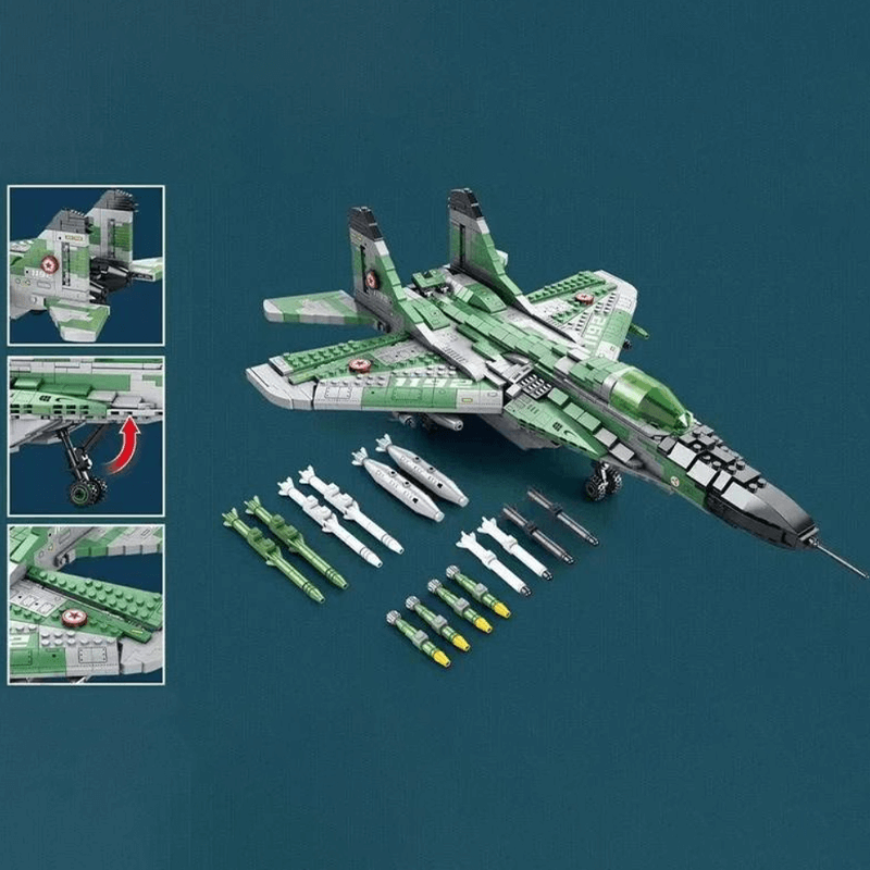 Reobrix 33024 - MiG Gurevich MIG-29 Fighter - vue 5 | Power Blockz