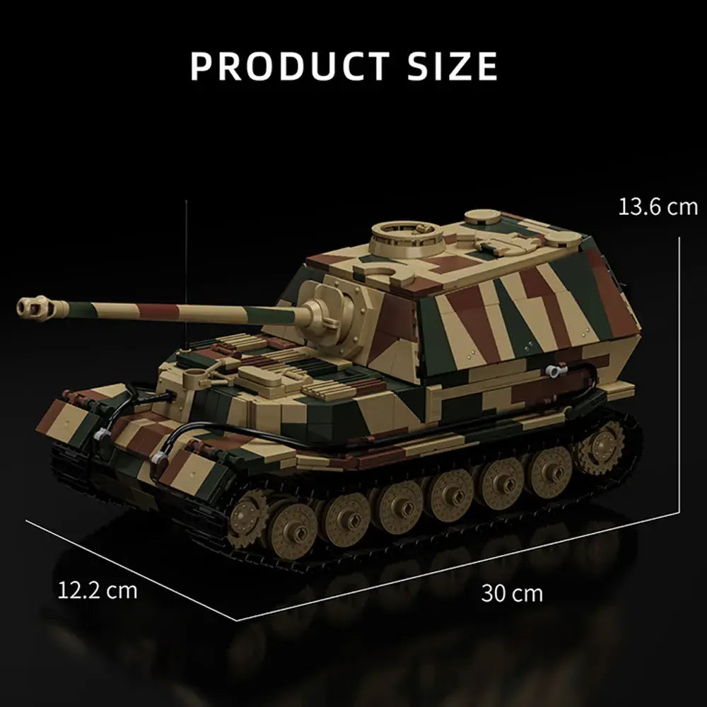 12GO 97023 - Jagdpanzer Tiger (Elephant) Tank - vue 13 | Power Blockz