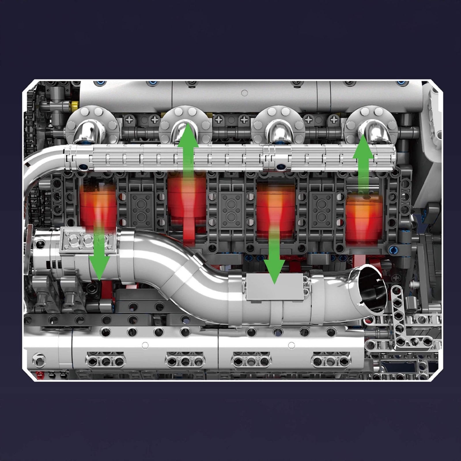 5.5L AMG V8 Engine & Gearbox | 2898pcs - 5.5L AMG V8 Engine & Gearbox - vue 7 | Power Blockz