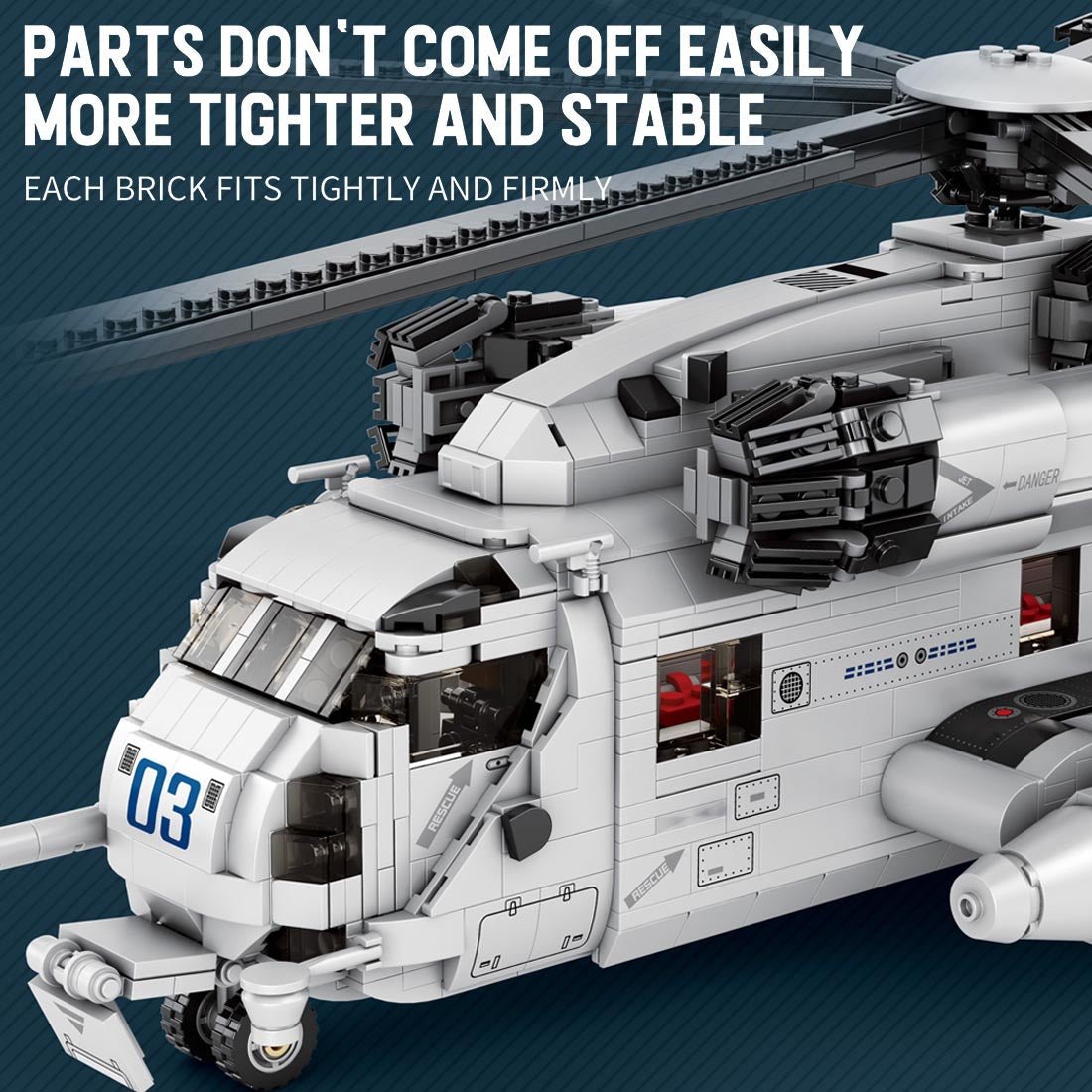 Reobrix 33037 - Sikorsky Ch-53K Super Stallion - vue 4 | Power Blockz